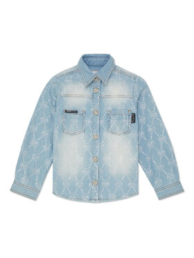 PHILIPP PLEIN PHILIPP PLEIN Koszula jeansowa 28119 Błękitny Basic Fit