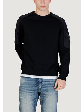 Antony Morato Antony Morato Felpa REGULAR FIT WITH RUBBER METAL PLATE ON SLEEVE Nero Regular Fit