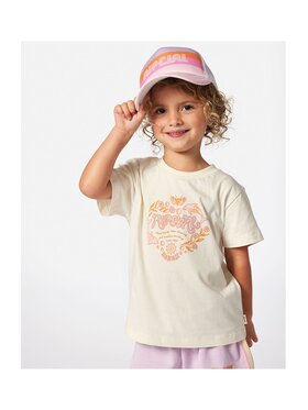 Rip Curl Rip Curl T-Shirt Rainbow Logo/Desto Tee-Girl Écru Standard Fit