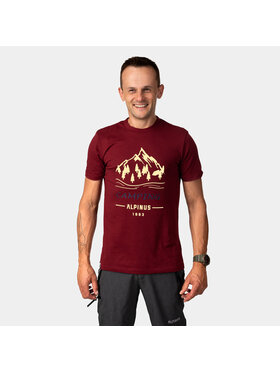 Alpinus Alpinus T-Shirt Polaris Bordowy Regular Fit