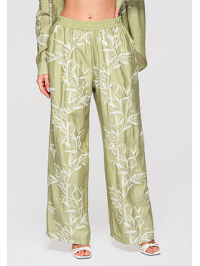 Ombre Ombre Spodnie materiałowe OW-PA-E0005 Zielony Relaxed Fit