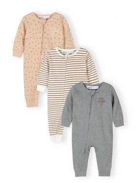 minoti minoti Komplet pajacy 28BABYRIB25 Szary Regular Fit