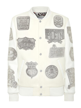 PHILIPP PLEIN PHILIPP PLEIN Kurtka bomber 22367 Biały Regular Fit