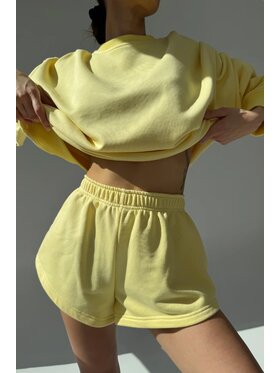 Chiara Wear Chiara Wear Szorty materiałowe Szorty dresowe Żółty Oversize