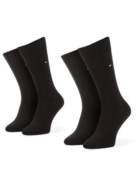 Tommy Hilfiger Tommy Hilfiger Набір 2 пар високих чоловічих шкарпеток 371111 Чорний