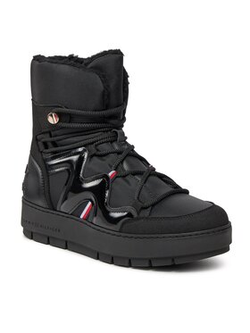 Tommy Hilfiger Tommy Hilfiger Ботильйони Patent Snowboot FW0FW07852 Чорний