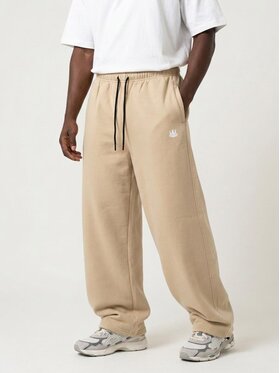 Jigga Wear Jigga Wear Spodnie dresowe Szerokie luźne 131967 Brązowy Baggy Fit