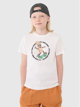 4F 4F T-Shirt 4FJRSS25TTSHM2566-11S Biały Regular Fit