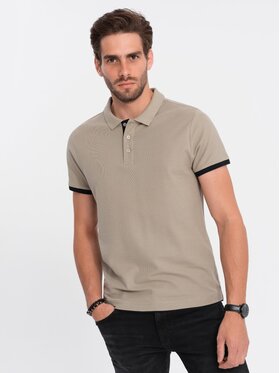 Ombre Ombre Polokošile OM-POSS-0113 Hnědá Fitting Fit