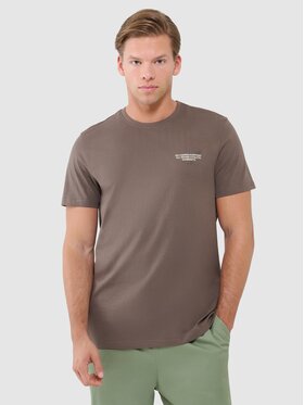 4F 4F T-Shirt 4FWSS25TTSHM1974-80S Brązowy Regular Fit