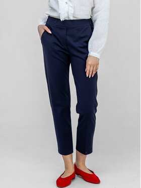 Perso Perso Spodnie materiałowe PTE242402F Granatowy Regular Fit