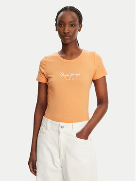 Pepe Jeans Pepe Jeans T-Shirt New Virginia PL505202 Pomarańczowy Slim Fit