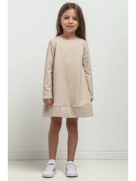 Tessita Tessita Sukienka dzianinowa SUKIENKA MMD36_3_116 Beżowy Basic Fit