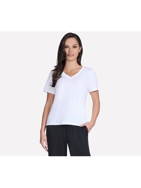 Skechers Skechers T-Shirt TP130-WHT Biały Regular Fit
