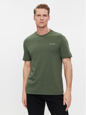 Calvin Klein Calvin Klein T-Shirt Micro Logo Interlock K10K109894 Zielony Regular Fit