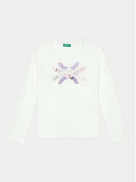 United Colors Of Benetton United Colors Of Benetton Bluzka 3ATNC10EH Biały Regular Fit