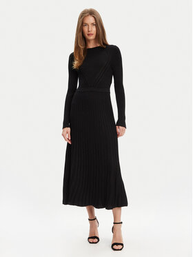 United Colors Of Benetton United Colors Of Benetton Плетена рокля 1QMKDV01W Черен Regular Fit