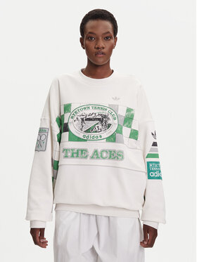 adidas adidas Bluza Archive Court JW0149 Biały Oversize
