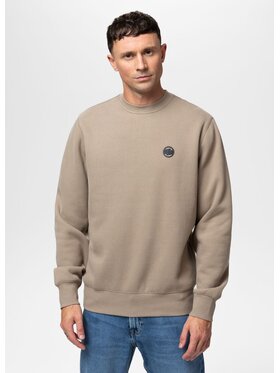 PITBULL PITBULL Bluza Small Logo Beżowy Regular Fit