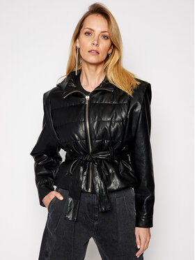 Pinko Pinko Яке от имитация на кожа Abbiente 20211 BLK01 1G15UD. Y6W7 Черен Regular Fit