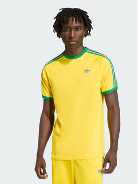 adidas adidas T-Shirt 3-Stripes Żółty Regular Fit