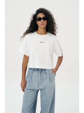 Misaga Misaga Bluzka DASR CROP Biały Relaxed Fit