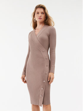 Guess Guess Pletena obleka W3BK39 Z2V42 Bež Bodycon Fit