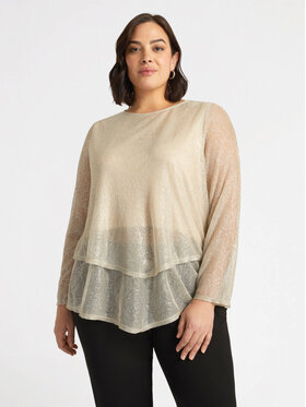 Fiorella Rubino Fiorella Rubino T-Shirt G481L008282N008 Złoty Regular Fit