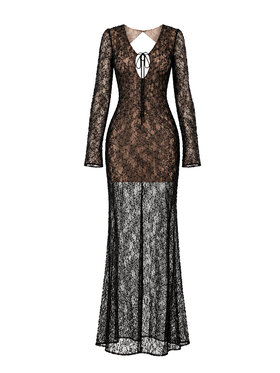 sax35th sax35th Sukienka wieczorowa BELLA Czarny Slim Fit