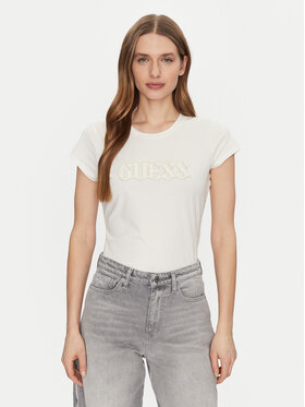 Guess Guess Tričko W5GI42 J1314 Écru Regular Fit