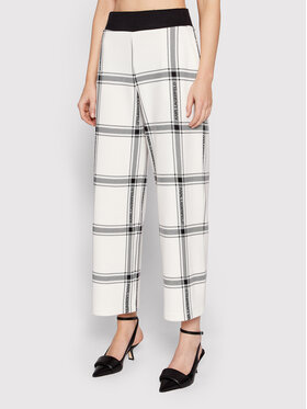 KARL LAGERFELD KARL LAGERFELD Текстилни панталони Check Printed 220W1032 Бежов Relaxed Fit