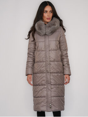 FAN LEATHER FAN LEATHER Kurtka puchowa Puchowa z Kapturem 110 Szary Loose Fit