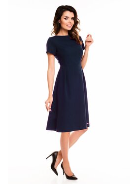 Awama Awama Sukienka letnia A130 Granatowy Basic Fit
