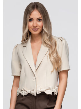 Ombre Ombre Marynarka OW-BL-E0002 Beżowy Slim Fit