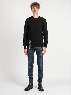 Les Hommes Les Hommes Πουλόβερ LKK110 607L | Jumper with Zip Μαύρο Regular Fit