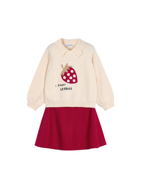 Mayoral Mayoral Komplet bluza i spódniczka 4932 Beżowy Regular Fit