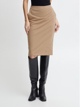 ICHI ICHI Пола тип молив 20118160 Бежов Slim Fit
