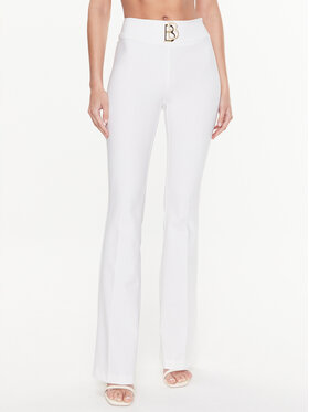 Babylon Babylon Kalhoty z materiálu S_MF0604 Bílá Bootcut Fit