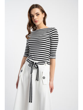 CLICK CLICK Bluzka 72-015 Czarny Skinny Cropped Fit
