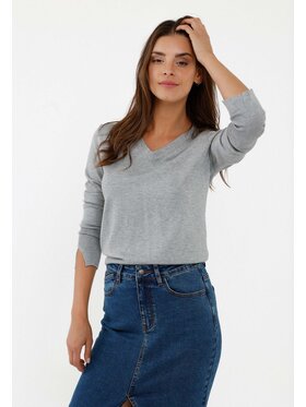 Volcano Volcano Sweter S-NELI Szary Regular Fit
