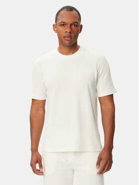 BOSS BOSS Majica Structure T-Shirt 50540567 Kremna Regular Fit
