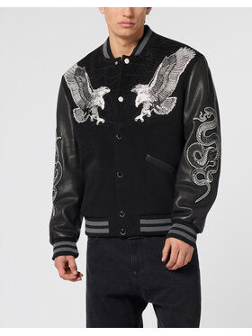 PHILIPP PLEIN PHILIPP PLEIN Kurtka bomber 29011 Czarny Regular Fit
