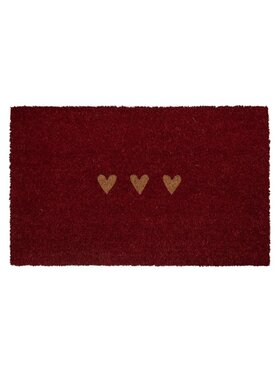 MIAhome MIAhome Wycieraczka kokosowa, serca 45x75 cm Czerwony