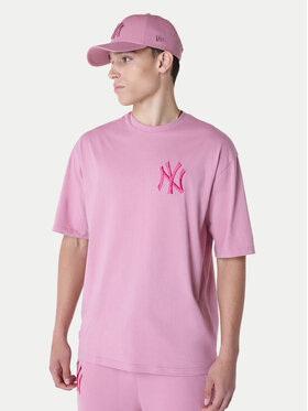 New Era New Era Футболка New York Yankees MLB League Essential 60596181 Рожевий Regular Fit