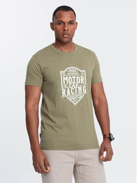 Ombre Ombre T-Shirt OM-TSPT-0125 Khaki Regular Fit