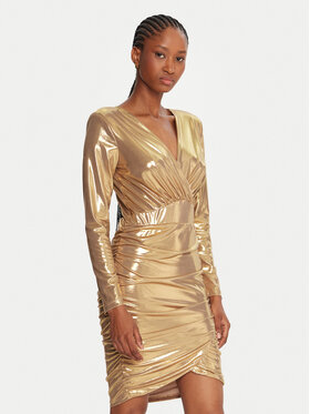 Fracomina Fracomina Abito da cocktail FQ25WD1006W59501 Oro Slim Fit