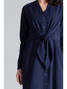 Lenitif Lenitif Sukienka L031 Granatowy Regular Fit