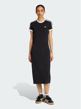 adidas adidas Sukienka codzienna 3 STRIPES DRESS (SLIM) Czarny Slim Fit