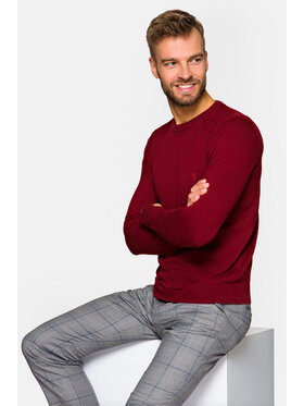 Lancerto Lancerto Sweter Keegan Bordowy Regular Fit