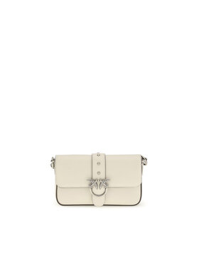 PINKO PINKO Torebka White Calf Leather Bos Taurus Shoulder Biały